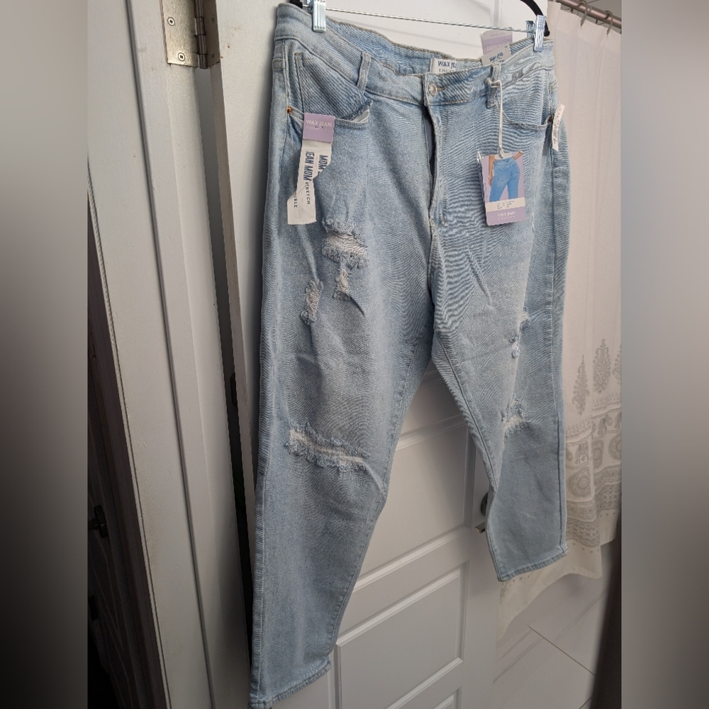 🔵 Wax Jeans Light Blue Distressed Jeans
